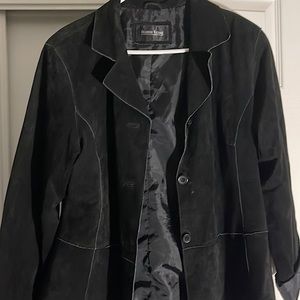 Black Faux Suede waist length coat/blazer